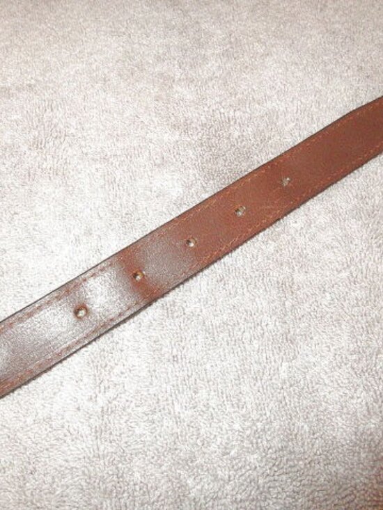 Fossil Leather Woven Tapestry Belt Size L Rainbow Piecework Boho Hippie Western main image 6